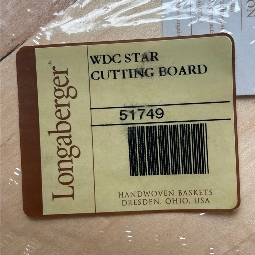 Longaberger Woodcrafts WDC Star Cutting Board NEW‎